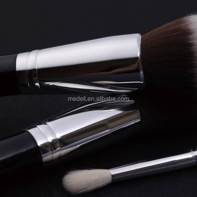 Factory Handmade Makeup Tool 18 Pcs Brush Set Customized Logo With Synthetic And Natural Hair Black Handle