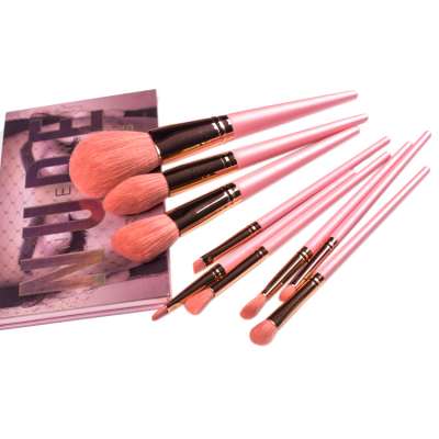 wholesale pink color synthetic hair makeup brush set private label