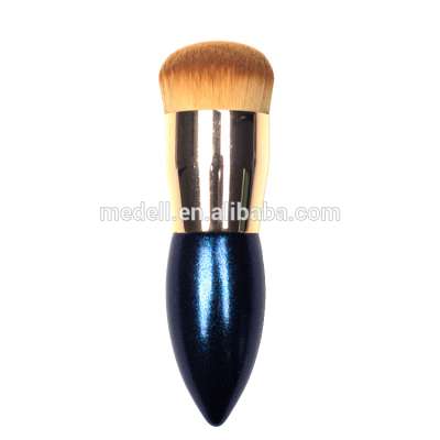 synthetic hair glitter wooden handle kabuki makeup brush foundation brush